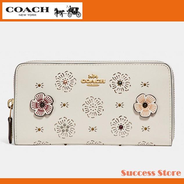 コーチ 長財布 財布 レディース ジップアラウンド フローラル カットアウト ティーローズ チョーク 花柄 Coach 直営ブティック 新作 chk Successストア 通販 Yahoo ショッピング