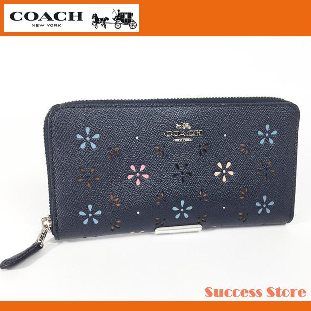 コーチ レディース 財布 長財布 アウトレット Coach ラウンドファスナー キルティング カラー F31164 ミッドナイトネイビー 花柄 人気 新作 国内発 31164 Successストア 通販 Yahoo ショッピング