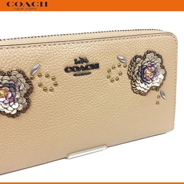 コーチ レディース スタッズ 財布 長財布 Coach アコーディオン ウォレット レザー シークイン アップリケ リベット 31814 ビーチウッド 花柄 セール 31814bpeqo Successストア 通販 Yahoo ショッピング