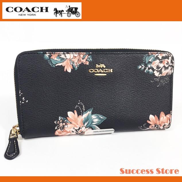 コーチ レディース 花柄 財布 長財布 アウトレット Coach アコーディオン ジップ ウォレット トス ブーケ プリント F ブラックマルチ 新作 国内発送 Successストア 通販 Yahoo ショッピング