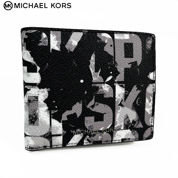MICHAEL KORS 折り財布 ブラック　MKロゴ　メンズ マイケルコース MICHAEL KORS 三つ折り財布 （ブラック