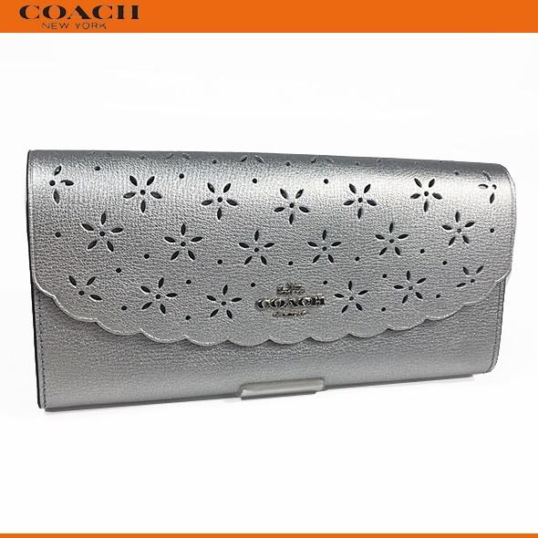 コーチ レディース 花柄 財布 長財布 アウトレット COACH スリム