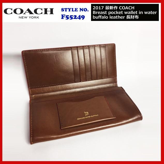 コーチ メンズ 財布 長財布 COACH Breast pocket wallet in water buffalo leather