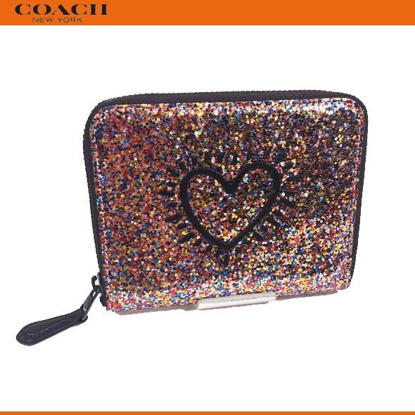 コーチ X キースヘリング コラボ レディース 財布 二つ折り財布 アウトレット グリッター ハート スモール ウォレット F マルチ 新作 qbl38 Successストア 通販 Yahoo ショッピング