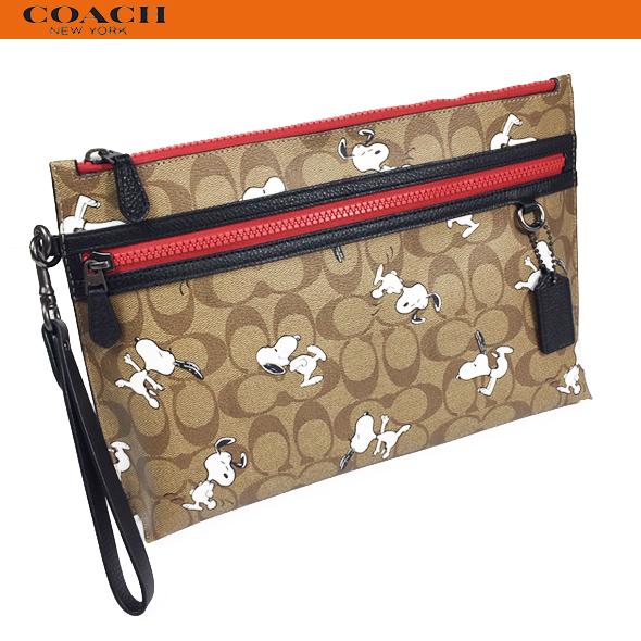 Coach X Peanuts コーチ X スヌーピー コラボ クラッチバッグ バッグ アウトレット キャリーオール ポーチ シグネチャー スヌーピー 5734 カーキ 新作 新品 5734 Qbe7v Successストア 通販 Yahoo ショッピング