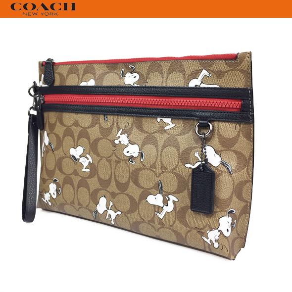Coach X Peanuts コーチ X スヌーピー コラボ クラッチバッグ バッグ アウトレット キャリーオール ポーチ シグネチャー スヌーピー 5734 カーキ 新作 新品 5734 Qbe7v Successストア 通販 Yahoo ショッピング