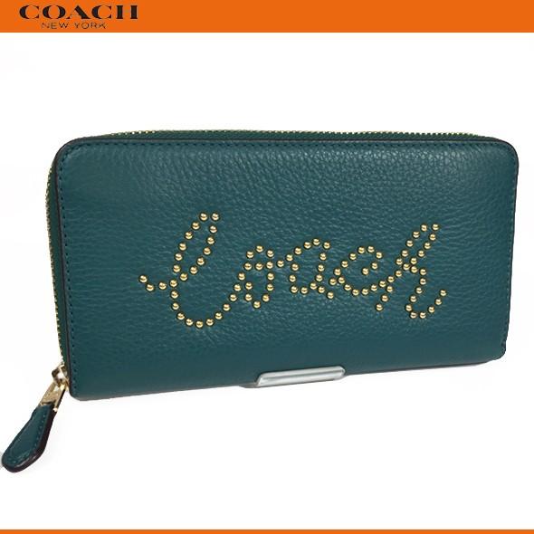 コーチ レディース 財布 長財布 アウトレット Coach アコーディオン ジップ ウォレット スタッズ コーチ スクリプト F804 ビリジアン グリーン 新品 セール 804 Imvir Successストア 通販 Yahoo ショッピング