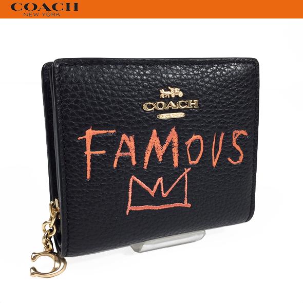 COACH X JEAN-MICHEL BASQUIAT コーチ x バスキア コラボ 財布 二つ折り財布 アウトレット バスキア ウォレット  C5614 ブラック 新品