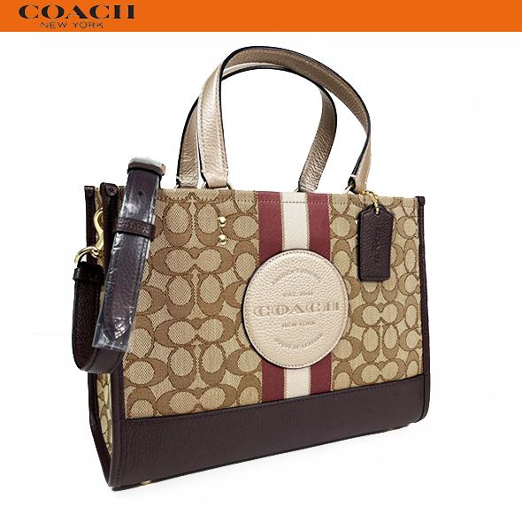 美品　COACH デンプシー 40 2way マルチカラー COACH] デンプシートート40シグネチャージャカードウィズパッチ