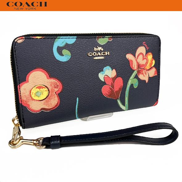コーチ 新品 アウトレット レディース 花柄 財布 長財布 長財布 Coach ロング 財布 ウォレット ランド