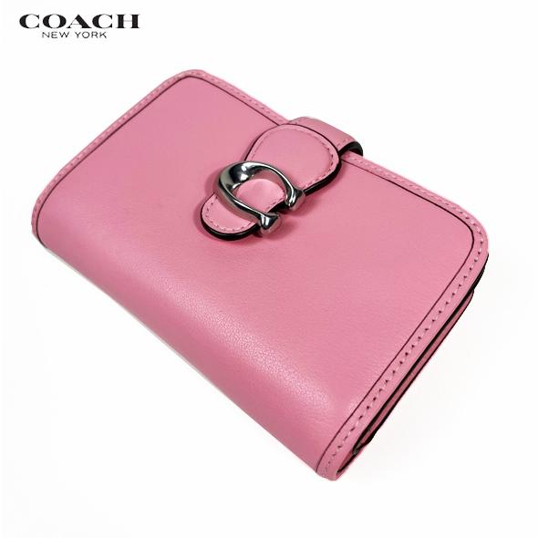 コーチ 二つ折り 財布 タビー ミディアム スムース レザー ピンク ca193 COACH - コーチ 二つ折り 財布 タビー ミディアム スムース レザー