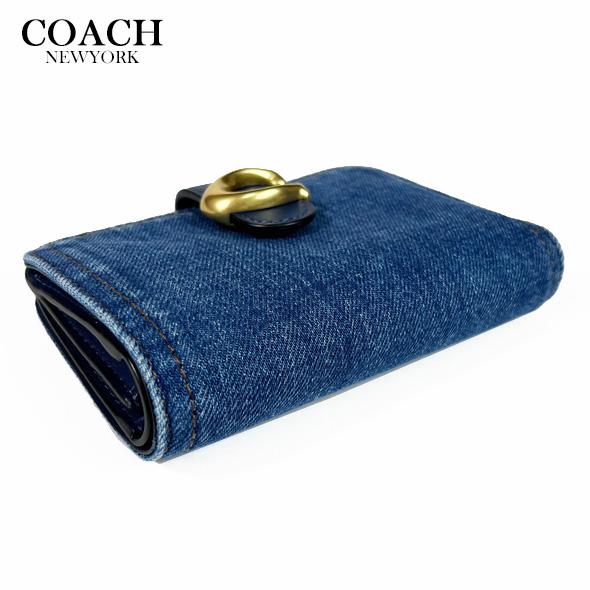 ✨️新品未使用✨️COACHアウトレット 二つ折り財布 タビー デニム COACH（コーチ） 財布 二つ折り財布 タビー ウォレット CAN58 ディープ