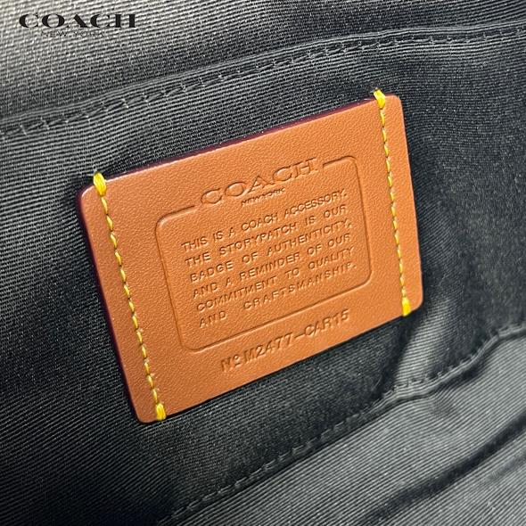 COACH ダブルジッパーバッグ オレンジ/黒 COACH ダブルジッパー