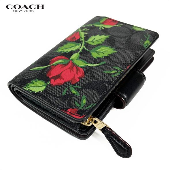 COACH コーチ レディース 花柄 バラ 財布 二つ折り財布 COACH コーチ レディース 花柄 バラ 財布 二つ折り財布