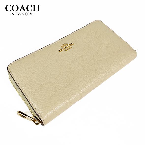 ✨️未使用品 COACH コーチ 長財布 ベージュ シグネチャー ストラップ付 COACH コーチ レディース 財布 長財布 ロング ジップ ウォレット