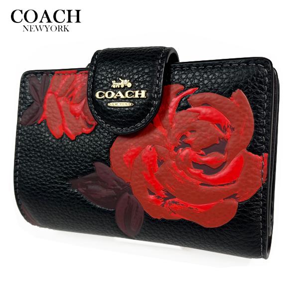 COACH（コーチ） 花柄 財布 二つ折り財布 ミディアム ウォレット