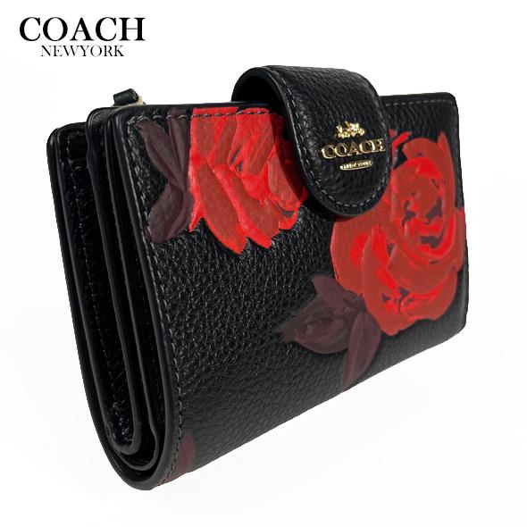 COACH（コーチ） 花柄 財布 二つ折り財布 ミディアム ウォレット