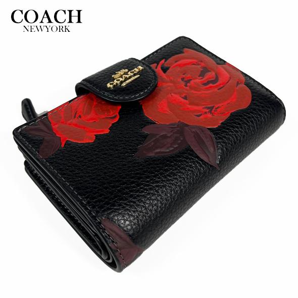 COACH（コーチ） 花柄 財布 二つ折り財布 ミディアム ウォレット