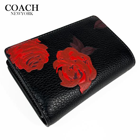 COACH（コーチ） 花柄 財布 二つ折り財布 ミディアム ウォレット