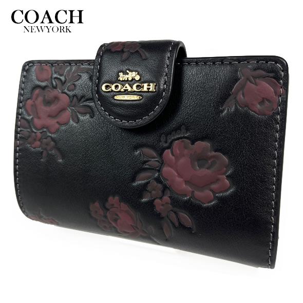 COACH（コーチ） 花柄 財布 二つ折り財布 ミディアム ウォレット