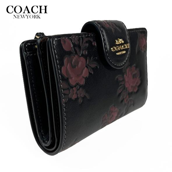 COACH コーチ 折り財布 二つ折り財布 花柄 フラワーモチーフ COACH（コーチ） COACHコーチ財布 新作 新品 二つ折り財布 フローラル