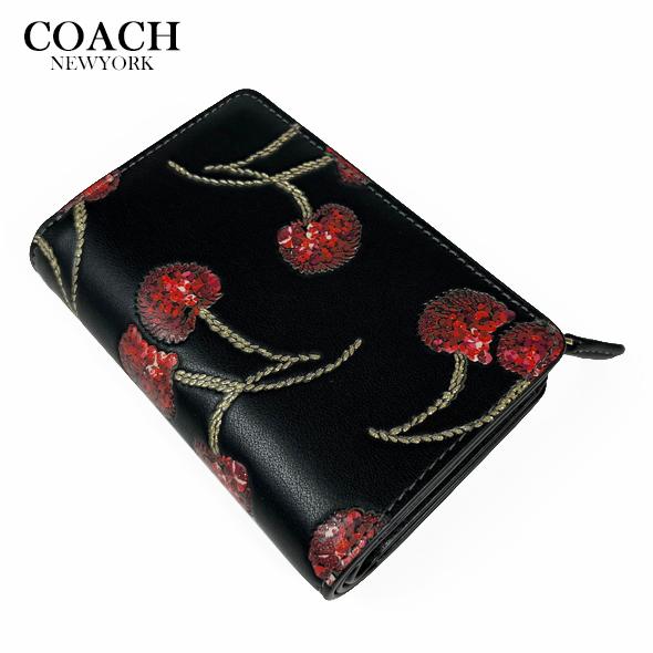 新品未使用 COACH チェリー柄 二つ折り財布 大人可愛い COACH（コーチ） レディース チェリー柄 財布 二つ折り財布 ミディアム
