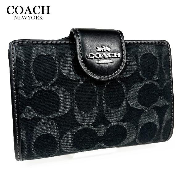 D*i様 COACH 二つ折り財布 黒 コーチ COACH コーチ COACH 二つ折り財布 （ブラック） -waja bazar