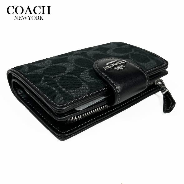 COACH ブラック 二つ折り財布ダビーミディアムウォレット COACH（コーチ） レディース 財布 二つ折り財布 ミディアム ウォレット