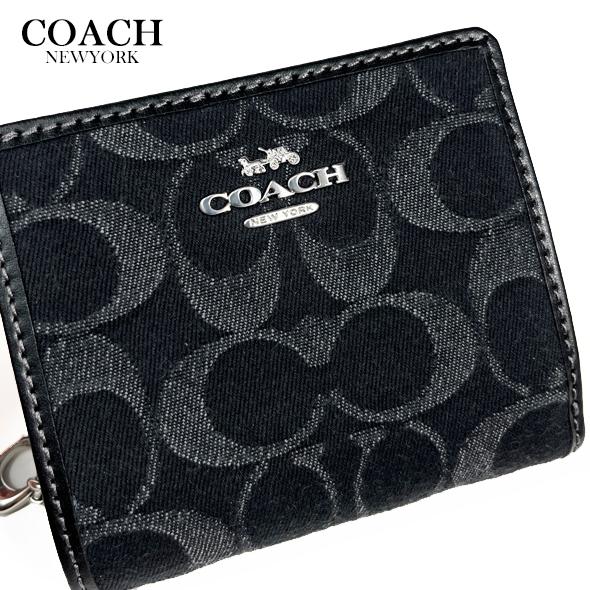 な*な様 美品！COACH ブラック 二つ折り財布 コーチ COACH コーチ COACH 二つ折り財布 （ブラック） -waja bazar