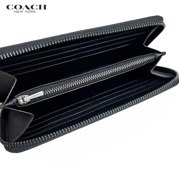 COACH コーチ アウトレット メンズ 財布 長財布 アコーディオン ウォレット シグネチャー レザー CE551 ブラック セール 新品 新作