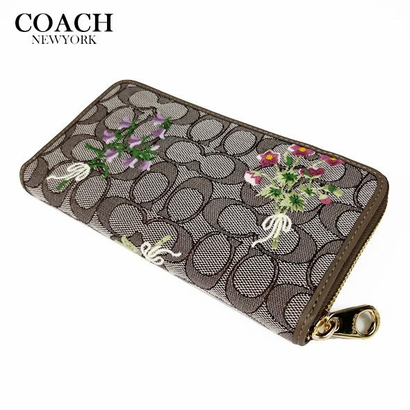 COACH（コーチ） レディース 花柄 財布 長財布 シグネチャー