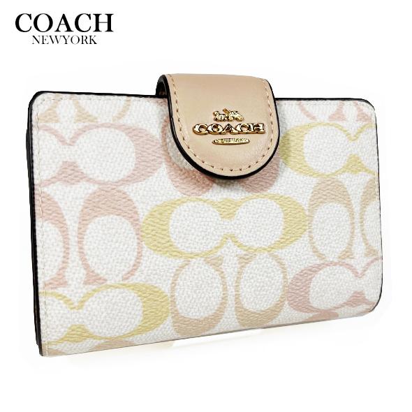 【 新品未使用 】COACH ベージュ 二つ折り財布 COACH（コーチ） レディース 財布 二つ折り財布 ミディアム ウォレット