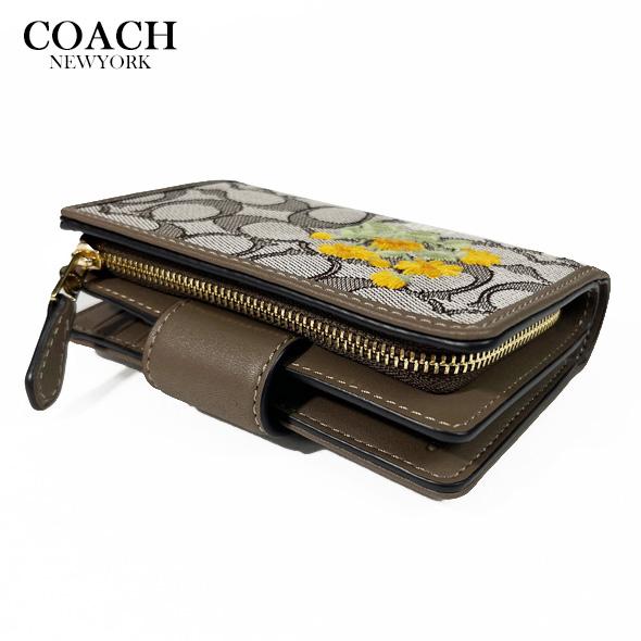COACH（コーチ） 花柄 財布 二つ折り財布 シグネチャー ジャカード