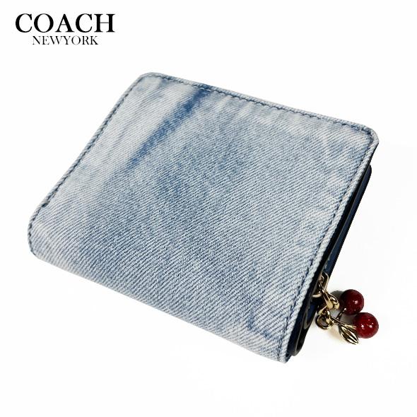 【Coach】スナップ ウォレット・ラブド デニム・チャーム　Cheri COACH（コーチ） レディース 財布 二つ折り財布 スナップ ウォレット