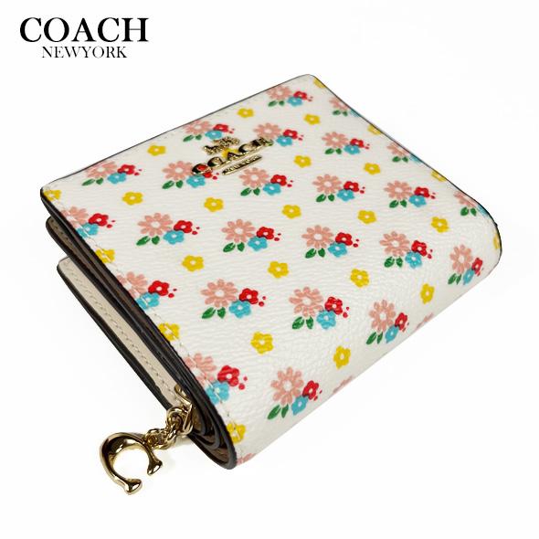 COACH（コーチ） レディース 花柄 財布 二つ折り財布 スナップ