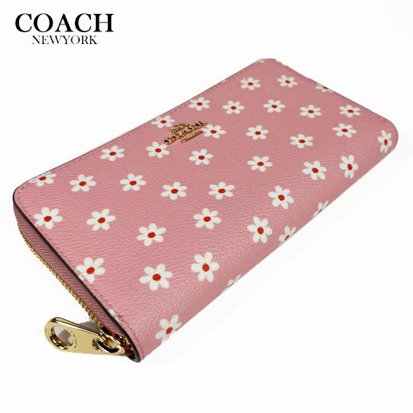COACH最終値下げ新品未使用箱付きコーチ花柄長財布ベージュ/ピンク/レッド COACH（コーチ） レディース 花柄 財布 長財布 ロング ジップ