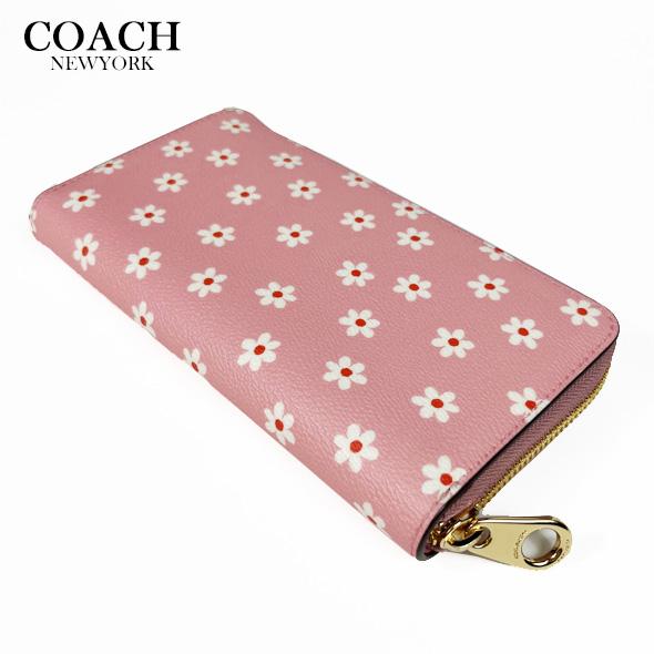 ◆ COACH コーチ 長財布 フローラルプリント ピンク系 未使用 花柄 COACH（コーチ） レディース 花柄 財布 長財布 ロング ジップ