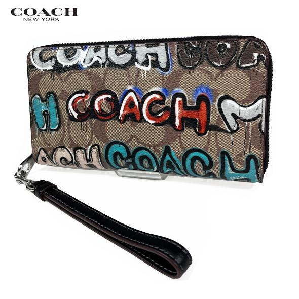 COACH X MINT + SERF コーチ コラボ 財布 長財布 ロング ジップ ウォレット シグネチャー CM837 カーキ アウトレット 限定  新作 新品