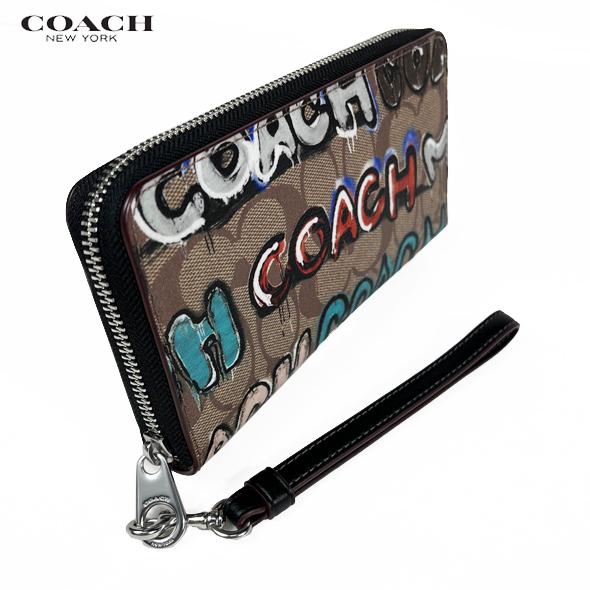 COACH X MINT + SERF コーチ コラボ 財布 長財布 ロング ジップ ウォレット シグネチャー CM837 カーキ アウトレット 限定  新作 新品