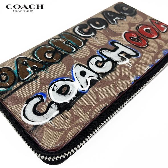 COACH X MINT + SERF コーチ コラボ 財布 長財布 ロング ジップ ウォレット シグネチャー CM837 カーキ アウトレット 限定  新作 新品