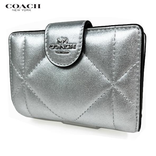 COACH コーチ レディース 財布 二つ折り財布 ミディアム パフィー ダイアモンド キルティング CM998 シルバー アウトレット 新作 新品  : cm998-svev : Successストア - 通販 - Yahoo!ショッピング