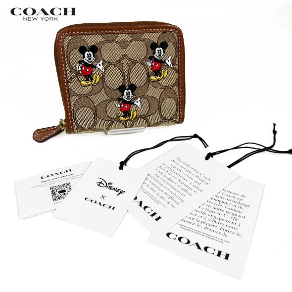 DISNEY X COACH ディズニー X コーチ コラボ 財布 二つ折り財布 スモール ウォレット シグネチャー ミッキー マウス CN035 新作 新品｜success0613｜02