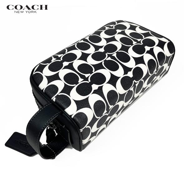 コーチブラックレザーメンズバッグ COACH コーチ メンズ クラッチバッグ セカンドバッグ トラベル