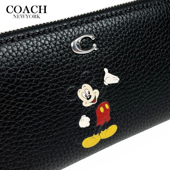 【新品】コーチ CQ783 LHBLC (ブラック×マルチカラー) 財布 長財布 COACH X DISNEY レザー ミッキーマウス アコーディオン ジップ ウォレット アウトレット レディース COACH（コーチ） DISNEY X COACH ディズニー X コラボ 財布 長財布