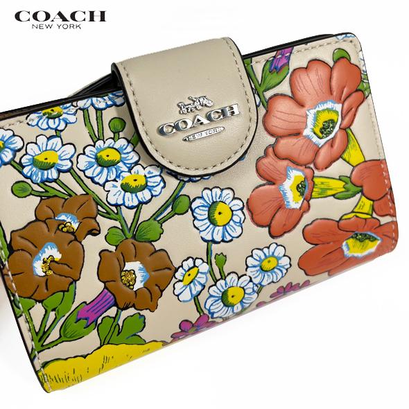 ✨未使用品✨ COACH 財布 オリガミウォレット フローラル 三つ折り財布 COACH コーチ レディース 花柄 財布 二つ折り財布 ミディアム