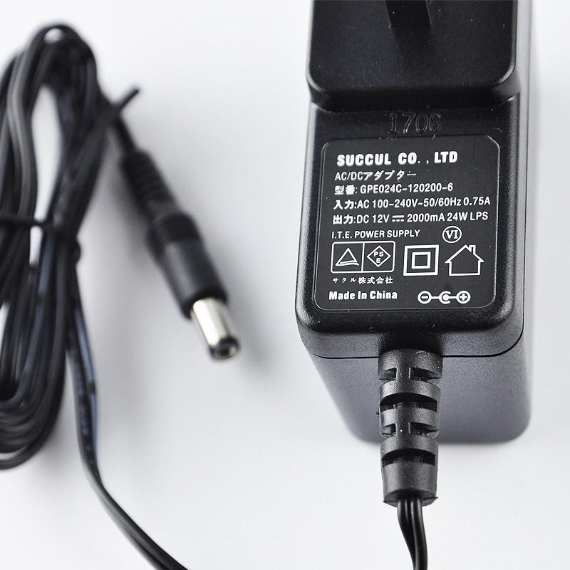 汎用スイッチング式ACアダプター 12V 2A 最大出力24W PSE取得品 出力プラグ外径5.5mm(内径2.1mm) 1年保証付 SUCCUL｜succul｜02