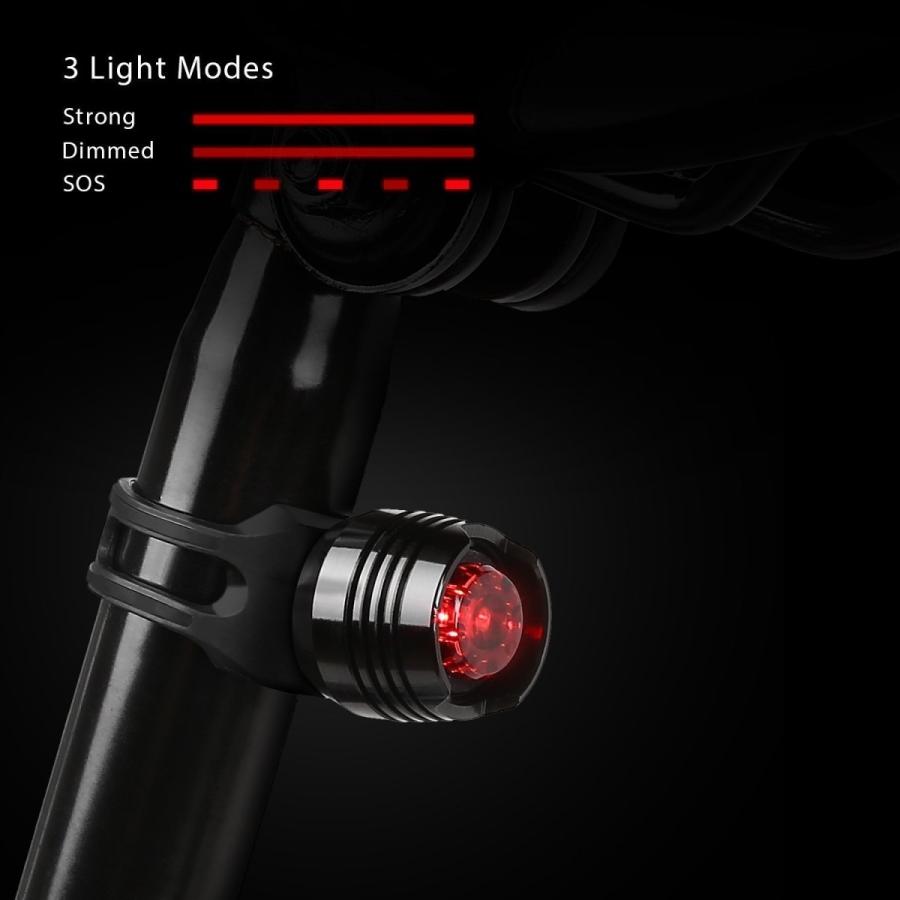 自転車ライト サイクルライト 電池式 3段階点滅 LED テールライト リアライト セーフティライト 防水 SUCCUL｜succul｜05
