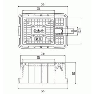 散水栓ボックス JS-4 樹脂製 耐圧タイプ（T2） 城東テクノ