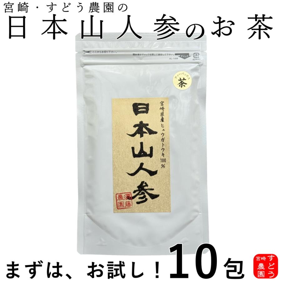 日本山人参茶 ヒュウガトウキ茶 10包 お試し 宮崎県産 無農薬 日向当帰