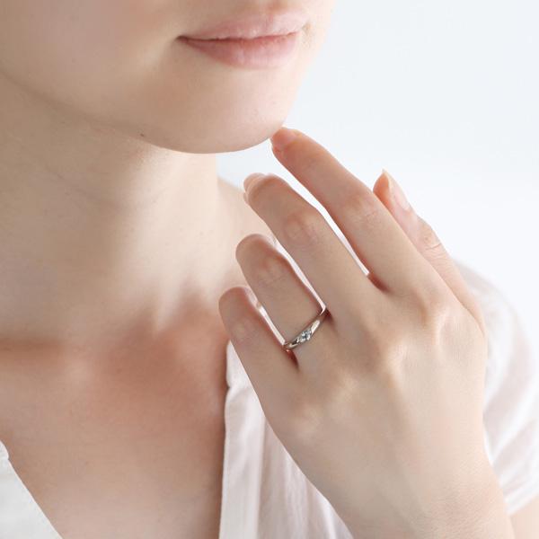 婚約指輪 安い エンゲージリング プラチナ リング アクアマリン 3月 誕生石 オーダー｜suehiro｜02